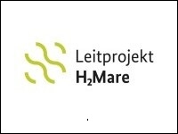 Logo (grüne Wellen) mit dem Titel "Leitprojekt H²Mare"